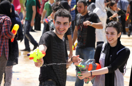 Iranian Youths during water fights at Water and Fire Park northern Tehran, July 2011. AP Photo/Milad Beheshti