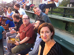 On the bleachers