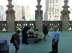 On the Tribune roof