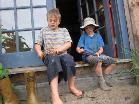 Cleaning up the axe heads