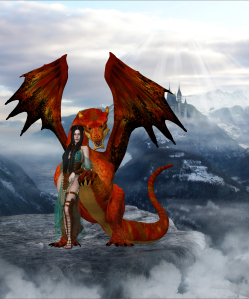 lady with dragon by Shannon McRoberts