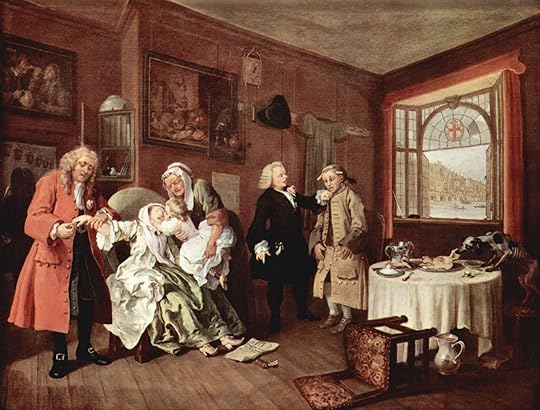William Hogarth (1697-1764), “The Suicide of the Countess,” from Marriage à la Mode, The National Gallery, London.