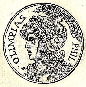 English: Olympias was a Greek princess of Epir...