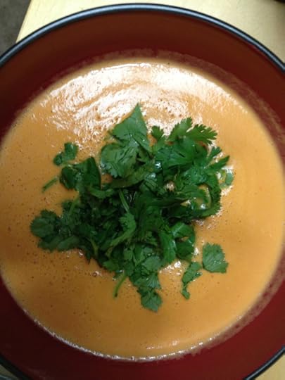 peanut tomato soup with cilantro