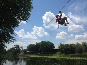 Zipping across the lake