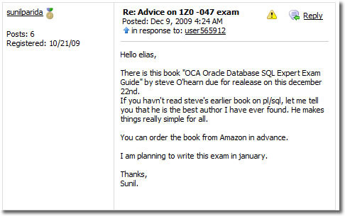 "If you havn't read steve's earlier book on pl/sql, let me tell you that he is the best author I have ever found. He makes things really simple for all."