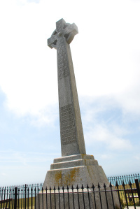The Tennyson Monument at the top of his favourite down near his home on the Isle of Wight
