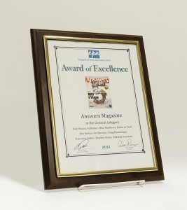 Answers magazine award