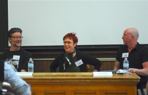 Professors Kevin Heffernan, Constance Penley, and Bobby Noble