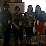 Having a great time posing with readers.