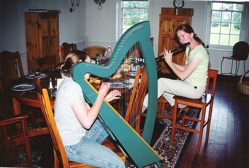 Maggie and Liz jamming together