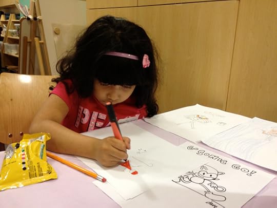 kid drawing nursery rhyme comics