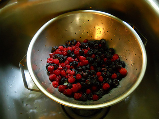 black and red raspberries