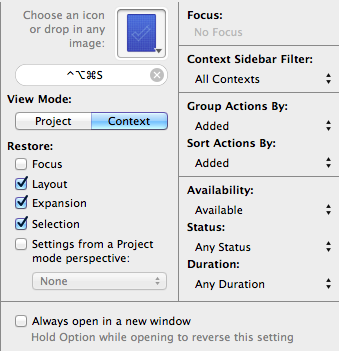 Recent Additions filter settings window