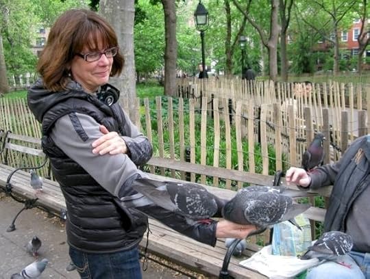 Feeding Pigeons, Washington Square Park, New York City