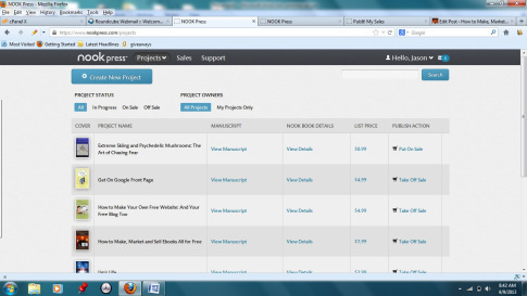 Nook Press my titles