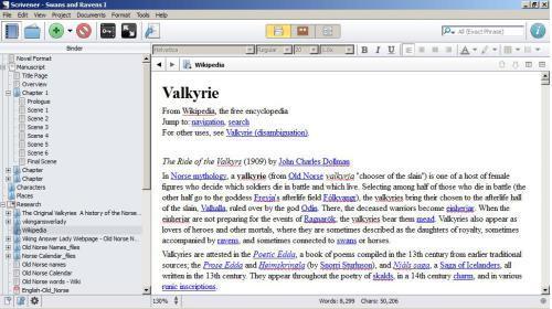 Scrivener screen shot