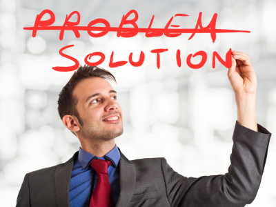 Businessman writing a positive concept