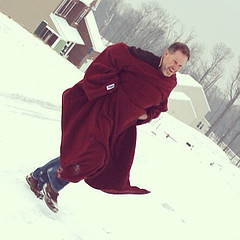 Some do the Polar Bear Plunge. I do the Slanket Shuffle. #BlacksburgSnow