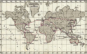Major telegraph lines in 1891