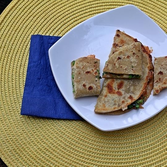 Brocolli, Red Onion and Cheese Quesadilla