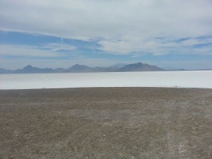 The Salt Flats west of Salt Lake City.