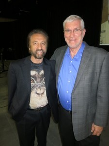 Ray Comfort premiered the Evolution vs. God film. Here I am with Ray.