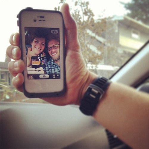 Adore this photo of us capturing our selfie. #dorks #cutenessoverload