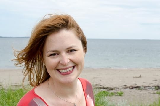 Stacey D. Atkinson, Canadian author, at Main-a-Dieu Beach, Cape Breton Island