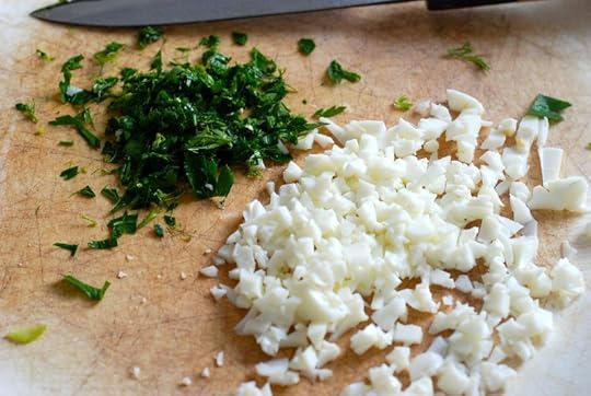 Chopped egg white and parsley