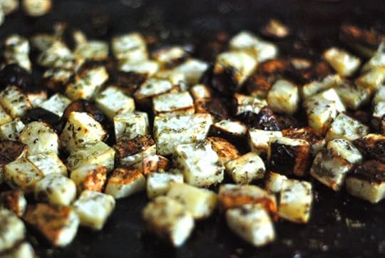 Whole30 roasted celery root with garlic-herb rub