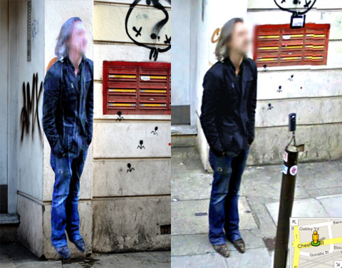 Paolo Cirio creates Street Ghosts from images of people caught in Google's street view.