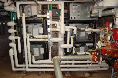 Geothermal Heating System and Heat Pumps in Glenmont Basement