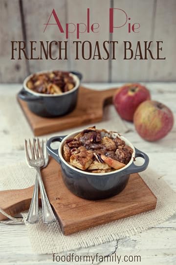 Apple Pie French Toast Bake #Recipe via FoodforMyFamily.com