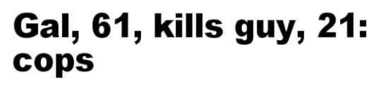 61 year old woman kills 21 year old man cops say NYPOST.com