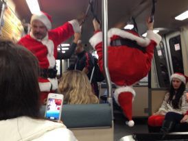 drunk santas on bart