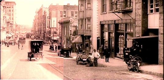 Click to enlarge. Looking east down 1st Street from the former City Jail (at right)