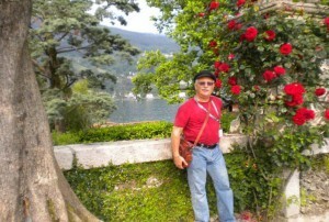 Hal enjoys the beautifully landscaped gardens of the Borromeo palace on Isola Bella.