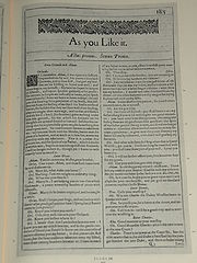 As You Like It from the First Folio