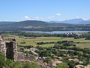 View Rhone river near Montelimar, France