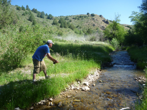 Brother Jake fishes Trickle Creek during the Summer of 2012. 