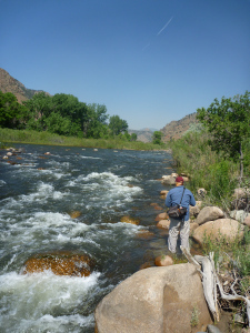 Shawn fishes the river of his heart. 