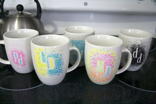 Monigrammed mugs-