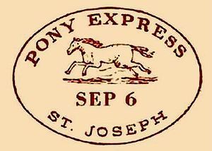 English: Postmark, Pony Express, 1860, Westbound