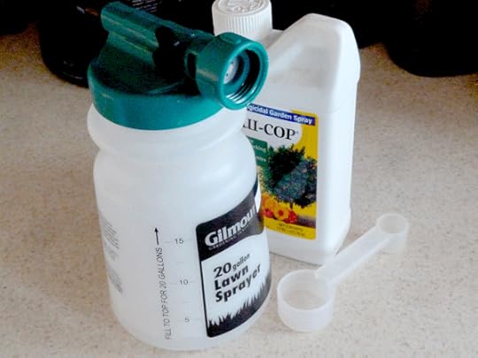 Organic copper tree spray and a small spray applicator - about $13 bucks