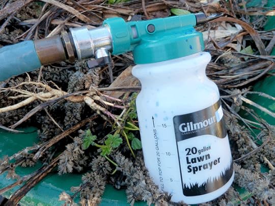 Empty sprayer after about 15 minutes spent applying the copper blight spray