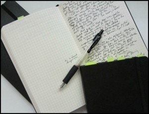 A few of my trusty Moleskine notebooks.