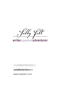 Sally Felt biz card example designed by Kelly Mills