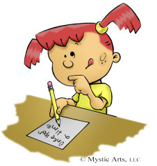cartoon%20picture%20of%20girl%20writing