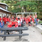 Camp Director Ann Rowland assembles the authors for the last 